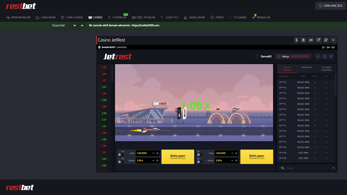 Restbet Jetx oyunu