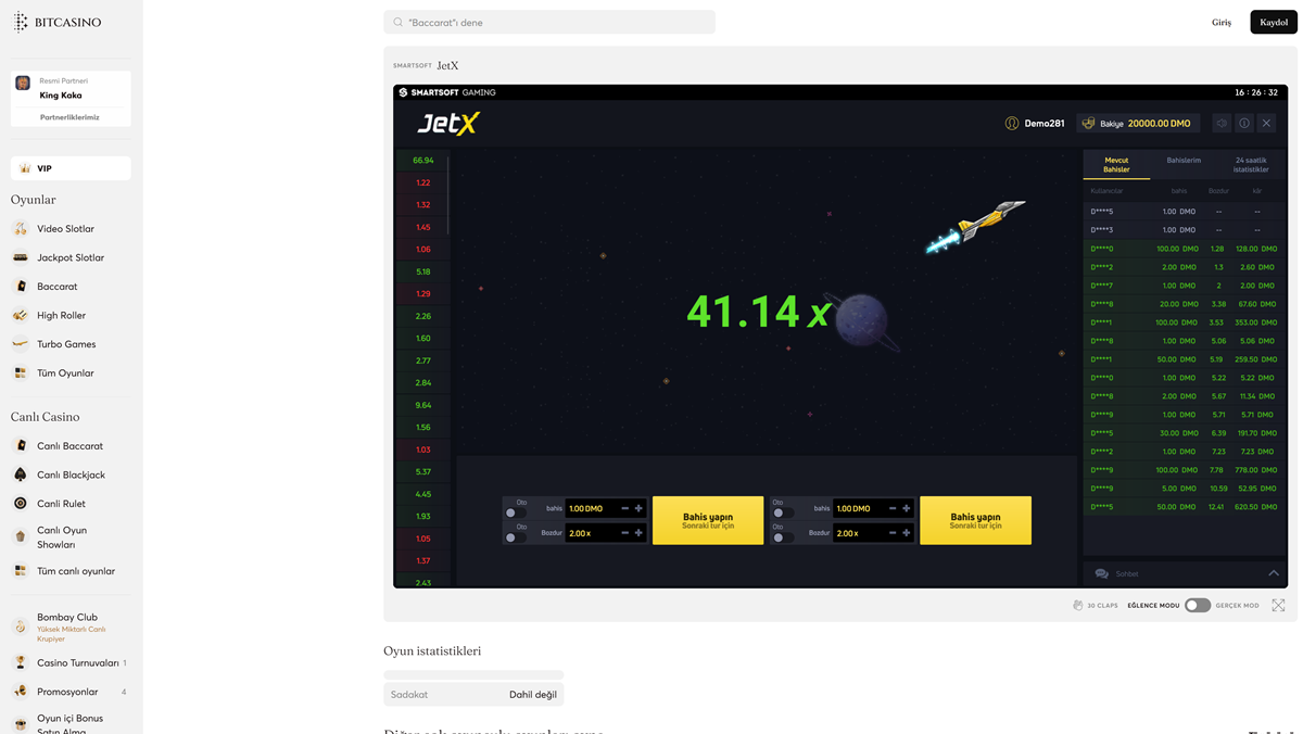 Bitcasino Jetx oyunu