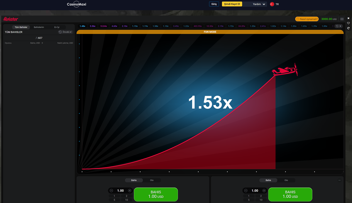 Casinomaxi Aviatör oyunu